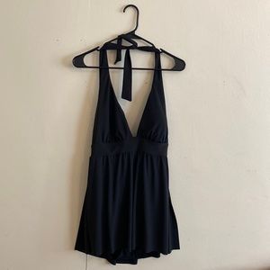 Black Bathing Suit with Skirt